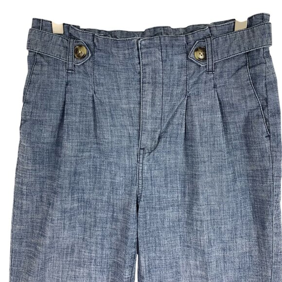 high waisted chambray blue pants tapered leg size 4 - Picture 7 of 9